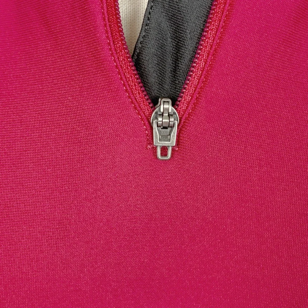 Under Armour Pink Quarter Zip Pullover Womens Medium Fitted Athletic - Picture 5 of 8